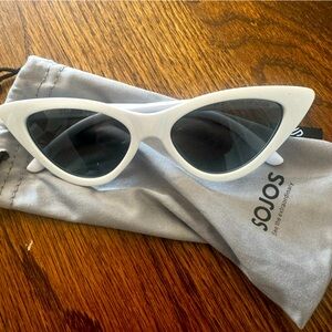 White cat eye sunglasses